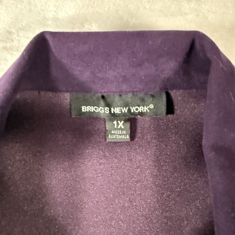 Briggs New York Jacket Womens Medium Purple Button Front Polyester Blend - Picture 4 of 11